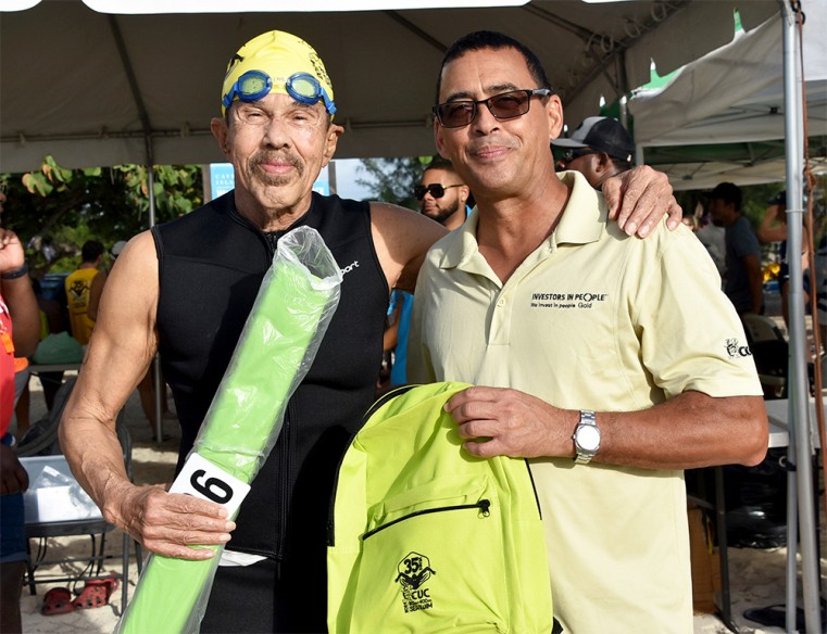 This was CUC’s 35th swim and Frankie Flowers (pictured with Mr. Hew) has participated in all of them.