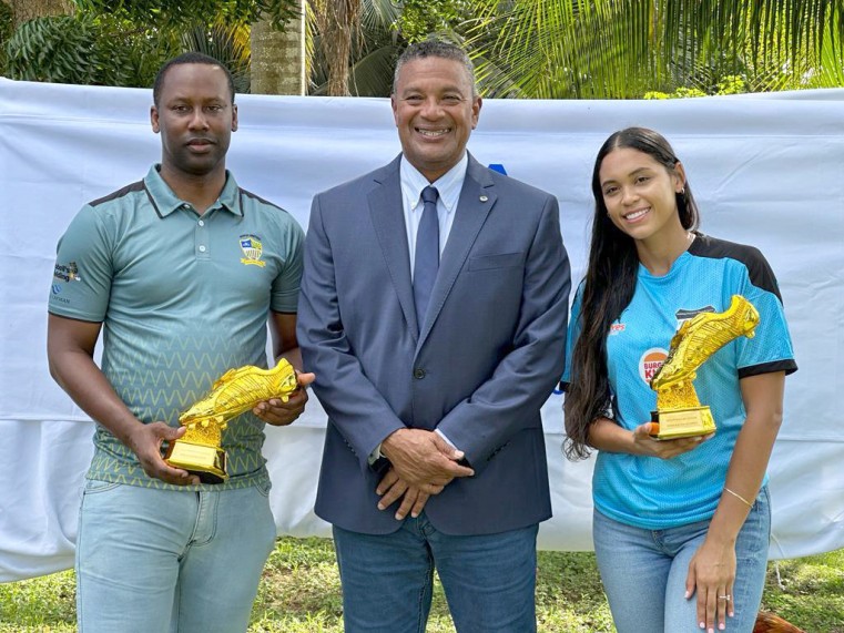 CIFA President, Alfredo, with recent league Golden Boot winners