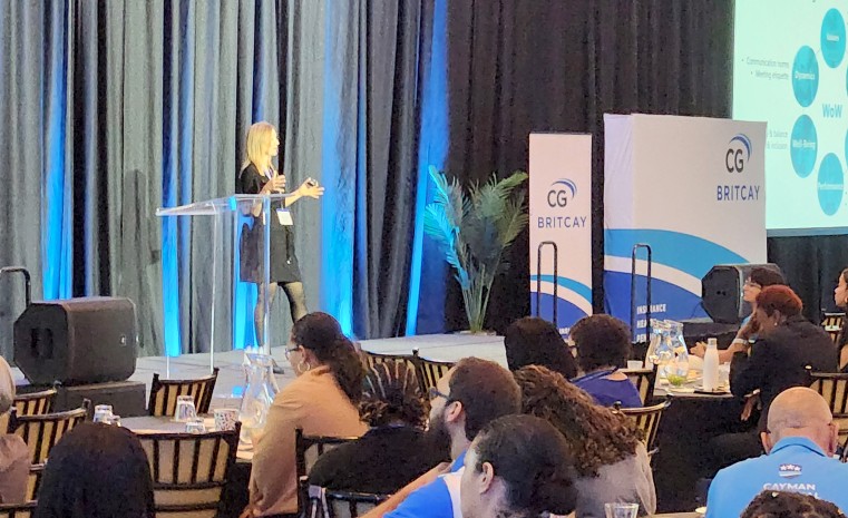 A guest speaker addresses the audience at this year’s (CISHRP) Conference on Friday, 31st May at the Kimpton Seafire Resort in Grand Cayman.