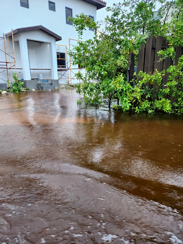 Flooding across Grand Cayman on 10th June, 2024.