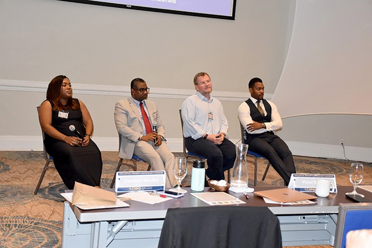 (From left to right) - CIIPO Director - Candace Westby, the Jamaica Constabulary Force’s Director of the Intellectual Property Rights Unit - Victor Barrett; Maples Partner Quentin Cregan, and Livingst