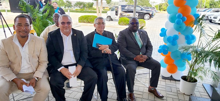 (L-R) Deputy Premier and Minister for Tourism & Ports, and Social Development & Innovation, the honorable Kenneth Bryan, Deputy Governor & Head of the Civil Service, the Honourable Franz Manderson, fo