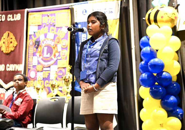 Second place holder Sanjana Sriram of Cayman International School