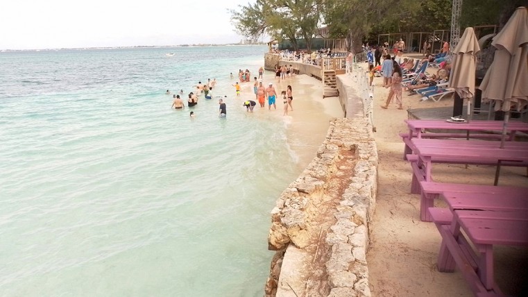 A small cove like beach has returned for January 2025, allowing guests to enjoy the water.