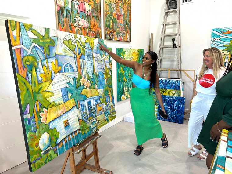Cayman Art Week founder Natalie Urquhart at the Mutiny pop-up CAW24