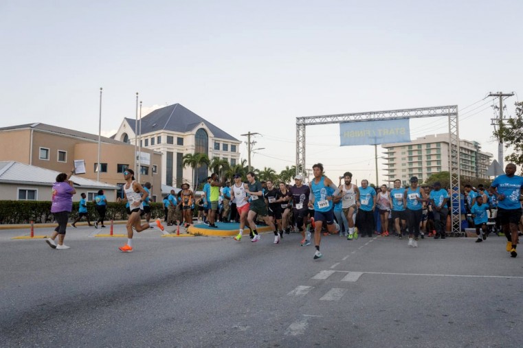 Runners set off from the start line at the Government Administration Building on Elgin Avenue.