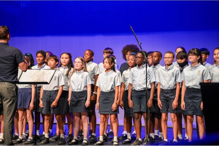 The St. Ignatius Catholic School choir delivers a heartfelt rendition of “When You Believe.”