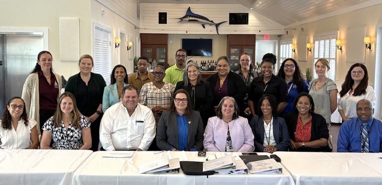 Hon. Katherine Ebanks-Wilks, Minister of Health, Environment and Sustainability meets with her senior leadership team